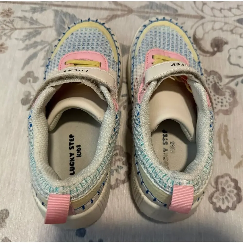 Lucky Step Pastel Multi-Color Mesh Platform Sneakers - Kid's Size 1